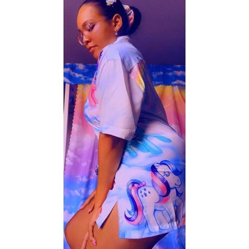 Dolls Kill My Little Pony Satin Shirt (M) BNWT